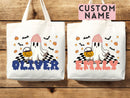 Personalized Halloween Tote Bag Custom Name Canvas Tote Bag Trick or Treat Halloween Gift Bag Goodie Bag Spooky Halloween Party Favor Gift