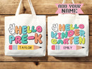 Custom Name Tote Bag Kids Library Bag Book Bag Gift for Kids Daycare Diaper Bag Personalized Name Back to School Bag for Kids Kindergarten