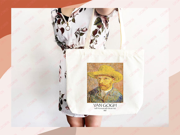 Van Gogh Tote Bag Artsy Bag Van Gogh Shoulder Bag Van Gogh School Tote Eco Friendly Aesthetic Tote Shopper Reusable Grocery Bag Gift for Her