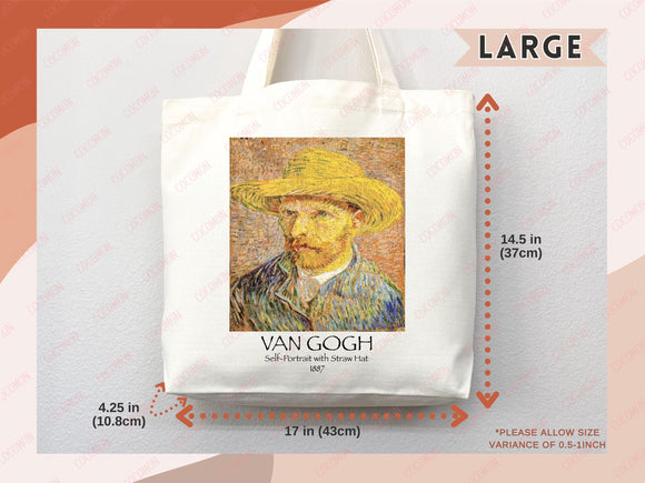 Van Gogh Tote Bag Artsy Bag Van Gogh Shoulder Bag Van Gogh School Tote Eco Friendly Aesthetic Tote Shopper Reusable Grocery Bag Gift for Her