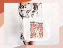 Floral Tote Bag flower tote canvas wildflower bag eco friendly bag aesthetic tote bag reusable bag gift for plant lover tote flower bag cute