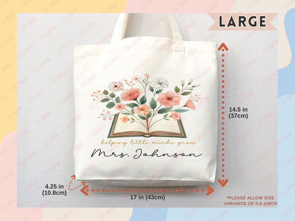 Teacher Appreciation Gift Tote Bag Canvas Custom Teacher Gift Personalized School Bag Gifted Teacher Tote Reusable Bag School Campus Bag