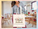 Teacher Appreciation Gift Tote Bag Canvas Custom Teacher Gift Personalized School Bag Gifted Teacher Tote Reusable Bag School Campus Bag