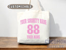 Custom Sorority Tote Bag Gift Rush Initiation Bid Day Big Little Gift Custom Name Sorority Gift College Tote Bag Personalized Gift For Her