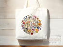 Floral Tote Bag flower tote canvas wildflower bag eco friendly bag aesthetic tote bag reusable bag gift for plant lover tote flower bag cute