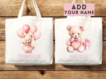 Personalized Name Tote Bag Kids Custom Name Tote Bag Custom Tote Shopper Women Bag Customized Name Gift For Her Kids Bag School Bag For Kids