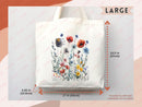 Floral Tote Bag flower tote canvas wildflower bag eco friendly bag aesthetic tote bag reusable bag gift for plant lover tote flower bag cute