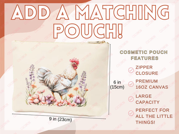Chicken Canvas Tote Bag Funny Chicken Lover Gift Tote Bag Everyday Tote Eco Friendly Campus Tote Reusable Grocery Bag Cute Bag Aesthetic Bag