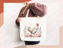 Chicken Canvas Tote Bag Funny Chicken Lover Gift Tote Bag Everyday Tote Eco Friendly Campus Tote Reusable Grocery Bag Cute Bag Aesthetic Bag
