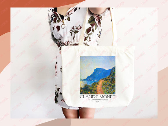 Monet Tote Bag Artsy Bag Monet Shoulder Bag Monet Gift School Tote Eco Friendly Aesthetic Tote Shopper Reusable Grocery Bag Gift for Her
