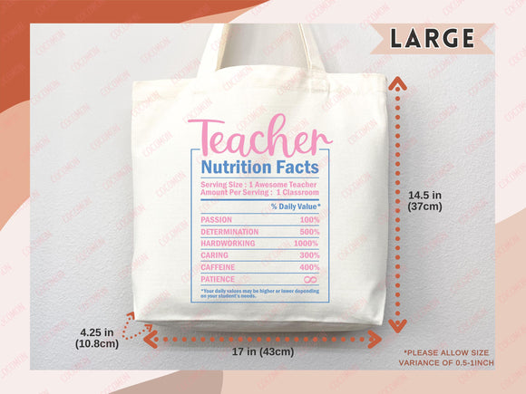 Teacher Appreciation Gift Tote Bag Canvas Custom Teacher Gift Personalized School Bag Gifted Teacher Tote Reusable Bag School Campus Bag