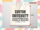 Custom Name College Tote Bag Custom University Gift Graduation Bag for Her Personalized College Tote Bag Campus School Bag Customized Gift