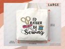 Sewing Lover Canvas Tote Bag Funny Gift Sewing Bag Knit Everyday Tote Eco Friendly Gift Tote Shopper Reusable Grocery Bag Cute Aesthetic Bag