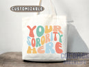 Custom Sorority Tote Bag Gift Rush Initiation Bid Day Big Little Gift Custom Name Sorority Gift College Tote Bag Personalized Gift For Her