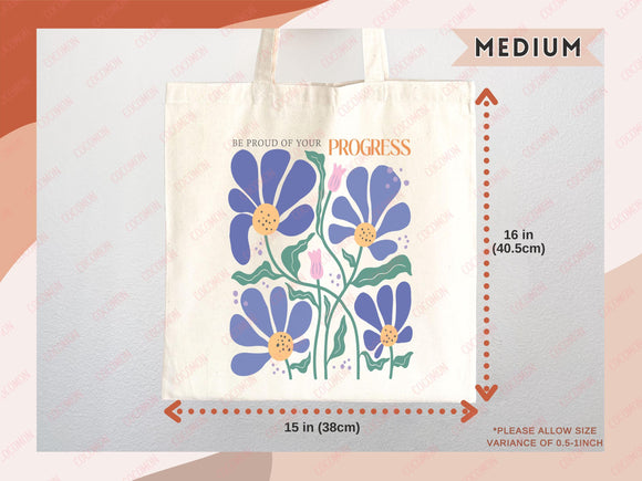 Floral Tote Bag flower tote canvas wildflower bag eco friendly bag aesthetic tote bag reusable bag gift for plant lover tote flower bag cute