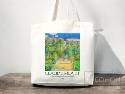 Monet Tote Bag Artsy Bag Monet Shoulder Bag Monet Gift School Tote Bag Eco Friendly Aesthetic Tote Shopper Reusable Grocery Bag Gift for Her