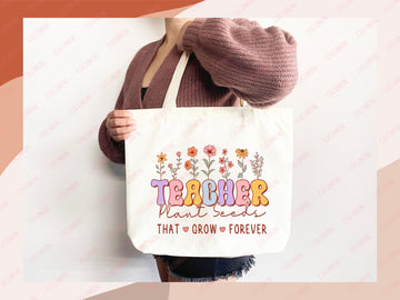 Teacher Appreciation Bag Gift Tote Bag Canvas Custom Teacher Gift Personalized School Bag Gifted Teacher Tote Reusable Bag School Campus Bag