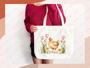 Chicken Canvas Tote Bag Funny Chicken Lover Gift Tote Bag Everyday Tote Eco Friendly Campus Tote Reusable Grocery Bag Cute Bag Aesthetic Bag