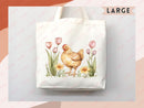 Chicken Canvas Tote Bag Funny Chicken Lover Gift Tote Bag Everyday Tote Eco Friendly Campus Tote Reusable Grocery Bag Cute Bag Aesthetic Bag