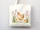 Chicken Canvas Tote Bag Funny Chicken Lover Gift Tote Bag Everyday Tote Eco Friendly Campus Tote Reusable Grocery Bag Cute Bag Aesthetic Bag