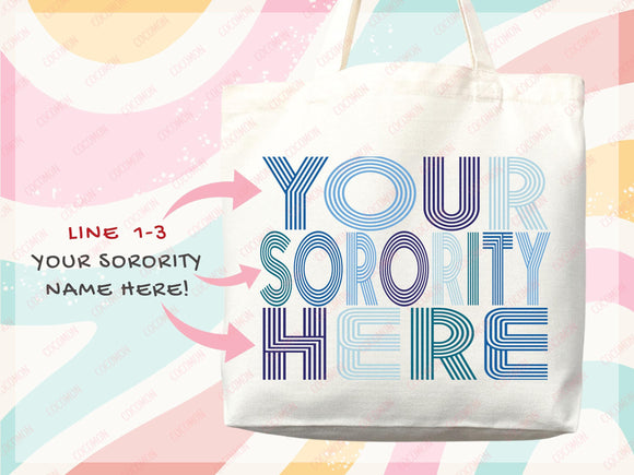 Custom Sorority Tote Bag Gift Rush Initiation Bid Day Big Little Gift Custom Name Sorority Gift College Tote Bag Personalized Gift For Her