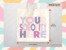 Custom Sorority Tote Bag Gift Rush Initiation Bid Day Big Little Gift Custom Name Sorority Gift College Tote Bag Personalized Gift For Her