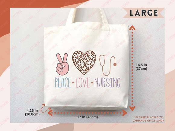 Nurse Canvas Tote Bag Nursing Bag Registered Nurse Gift for Her Women Bag Everyday Tote Eco Friendly Gift Tote Shopper Reusable Grocery Bag