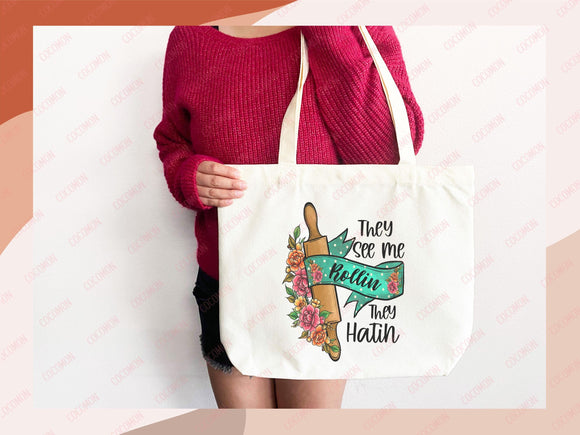 Baking Lover Canvas Tote Bag Funny Baker Gift Tote Bag Everyday Tote Eco Friendly Gift Tote Shopper Reusable Grocery Bag Cute Aesthetic Bag