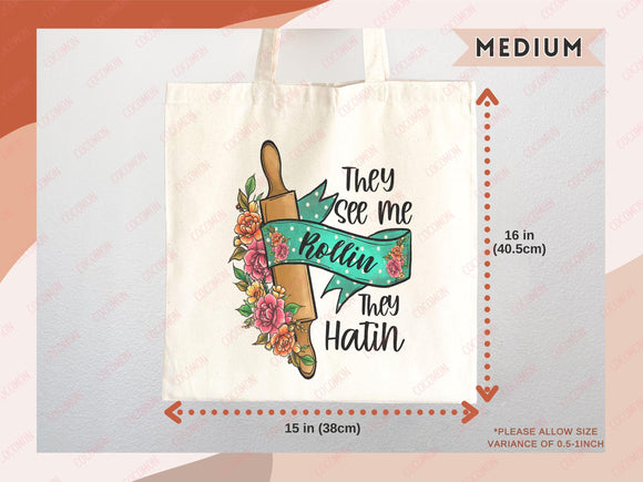 Baking Lover Canvas Tote Bag Funny Baker Gift Tote Bag Everyday Tote Eco Friendly Gift Tote Shopper Reusable Grocery Bag Cute Aesthetic Bag