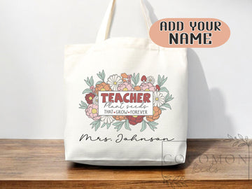 Teacher Appreciation Bag Gift Tote Bag Canvas Custom Teacher Gift Personalized School Bag Gifted Teacher Tote Reusable Bag School Campus Bag