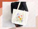Floral Tote Bag flower tote canvas wildflower bag eco friendly bag aesthetic tote bag reusable bag gift for plant lover tote flower bag cute