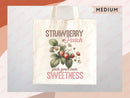 Strawberry Canvas Tote Bag Farmers Market Tote Bag Gift Tote Shopper Bag Everyday Tote Eco Friendly Tote Reusable Grocery Bag Summer Bag