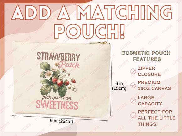 Strawberry Canvas Tote Bag Farmers Market Tote Bag Gift Tote Shopper Bag Everyday Tote Eco Friendly Tote Reusable Grocery Bag Summer Bag