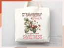 Strawberry Canvas Tote Bag Farmers Market Tote Bag Gift Tote Shopper Bag Everyday Tote Eco Friendly Tote Reusable Grocery Bag Summer Bag
