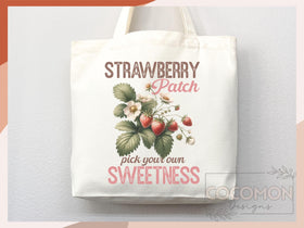 Strawberry Tote Bag — Strawberry Lover Gift