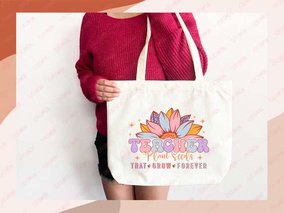 Teacher Appreciation Bag Gift Tote Bag Canvas Custom Teacher Gift Personalized School Bag Gifted Teacher Tote Reusable Bag School Campus Bag