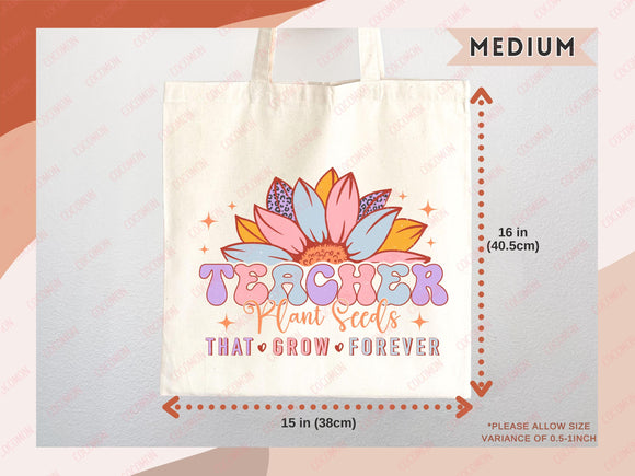 Teacher Appreciation Bag Gift Tote Bag Canvas Custom Teacher Gift Personalized School Bag Gifted Teacher Tote Reusable Bag School Campus Bag