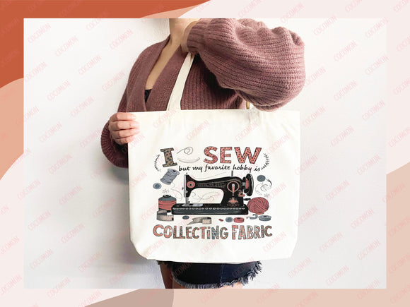 Sewing Lover Canvas Tote Bag Funny Gift Sewing Bag Knit Everyday Tote Eco Friendly Gift Tote Shopper Reusable Grocery Bag Cute Aesthetic Bag