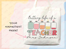 Teacher Appreciation Bag Gift Tote Bag Canvas Custom Teacher Gift Personalized School Bag Gifted Teacher Tote Reusable Bag School Campus Bag