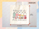 Teacher Appreciation Bag Gift Tote Bag Canvas Custom Teacher Gift Personalized School Bag Gifted Teacher Tote Reusable Bag School Campus Bag
