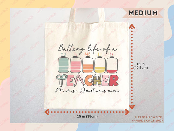 Teacher Appreciation Bag Gift Tote Bag Canvas Custom Teacher Gift Personalized School Bag Gifted Teacher Tote Reusable Bag School Campus Bag