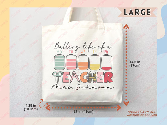 Teacher Appreciation Bag Gift Tote Bag Canvas Custom Teacher Gift Personalized School Bag Gifted Teacher Tote Reusable Bag School Campus Bag