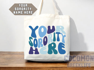 Custom Sorority Tote Bag Gift Rush Initiation Bid Day Big Little Gift Custom Name Sorority Gift College Tote Bag Personalized Gift For Her