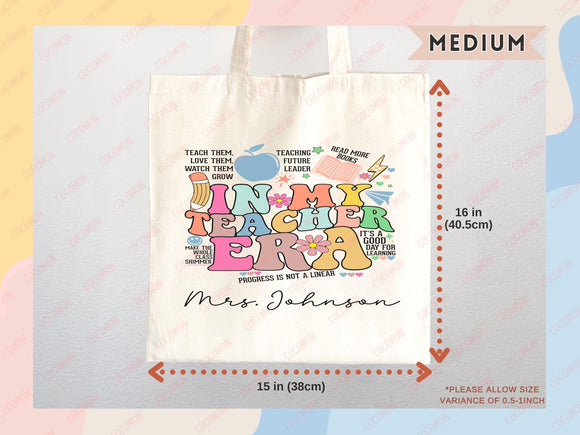 Teacher Appreciation Bag Gift Tote Bag Canvas Custom Teacher Gift Personalized School Bag Gifted Teacher Tote Reusable Bag School Campus Bag