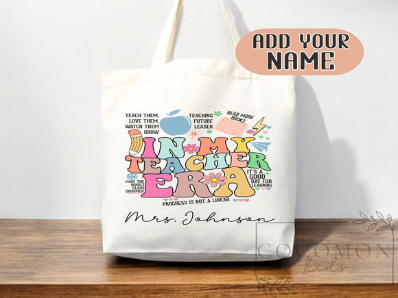 Teacher Appreciation Bag Gift Tote Bag Canvas Custom Teacher Gift Personalized School Bag Gifted Teacher Tote Reusable Bag School Campus Bag