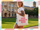 Custom Sorority Tote Bag Gift Rush Initiation Bid Day Big Little Gift Custom Name Sorority Gift College Tote Bag Personalized Gift For Her
