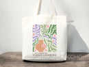 Floral Tote Bag flower tote canvas wildflower bag eco friendly bag aesthetic tote bag reusable bag gift for plant lover tote flower bag cute