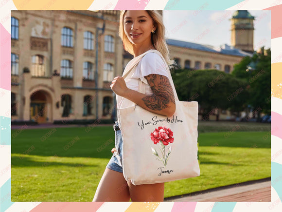 Custom Sorority Tote Bag Gift Rush Initiation Bid Day Big Little Gift Custom Name Sorority Gift College Tote Bag Personalized University Bag