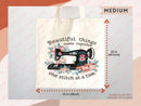 Sewing Lover Canvas Tote Bag Funny Gift Sewing Bag Knit Everyday Tote Eco Friendly Gift Tote Shopper Reusable Grocery Bag Cute Aesthetic Bag