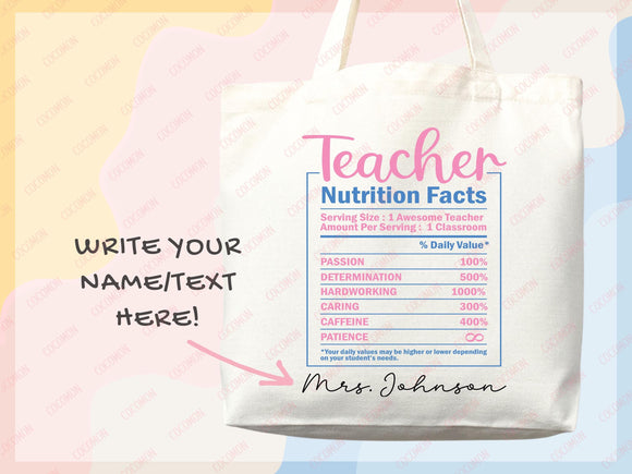 Teacher Appreciation Bag Gift Tote Bag Canvas Custom Teacher Gift Personalized School Bag Gifted Teacher Tote Reusable Bag School Campus Bag